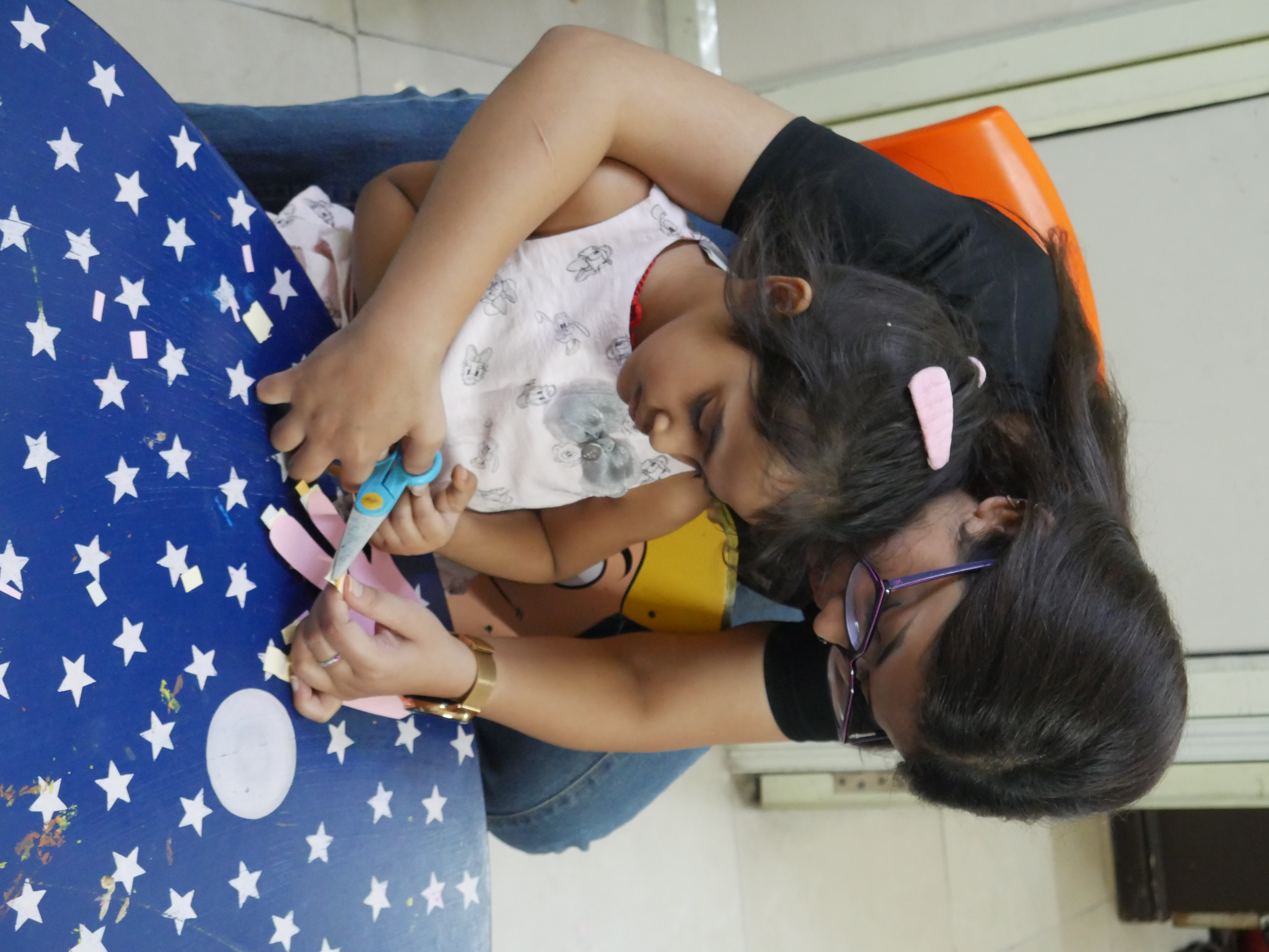 Child engaged in structured therapy