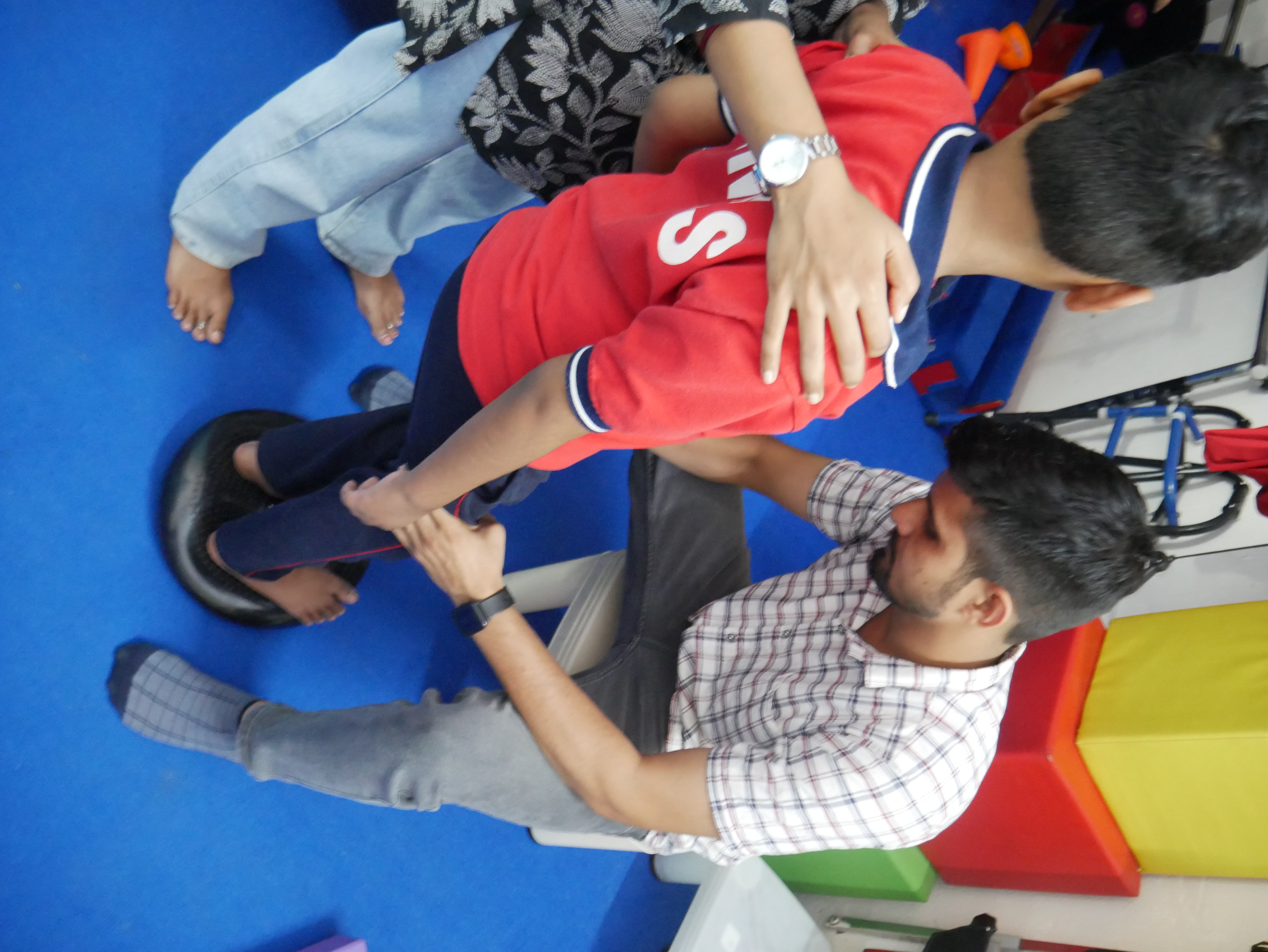 Occupational therapy activity with a child
